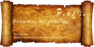 Polonkai Örkény névjegykártya